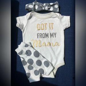 “Got it from my mama” baby outfit